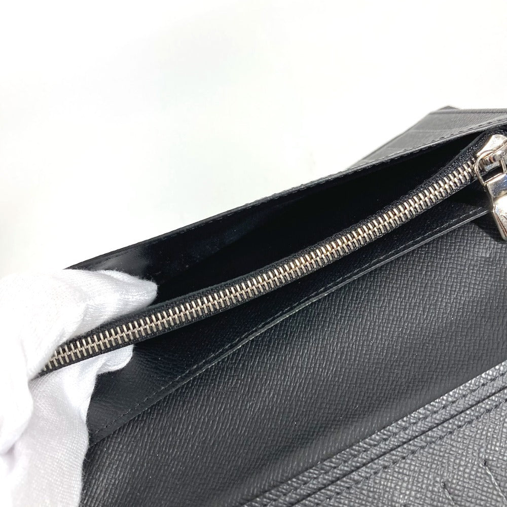 LOUIS VUITTON M93800 Monogram Macassar Portefeuille Tanon Long Wallet Bifold Long Wallet Monogram Macassar Canvas Unisex Black