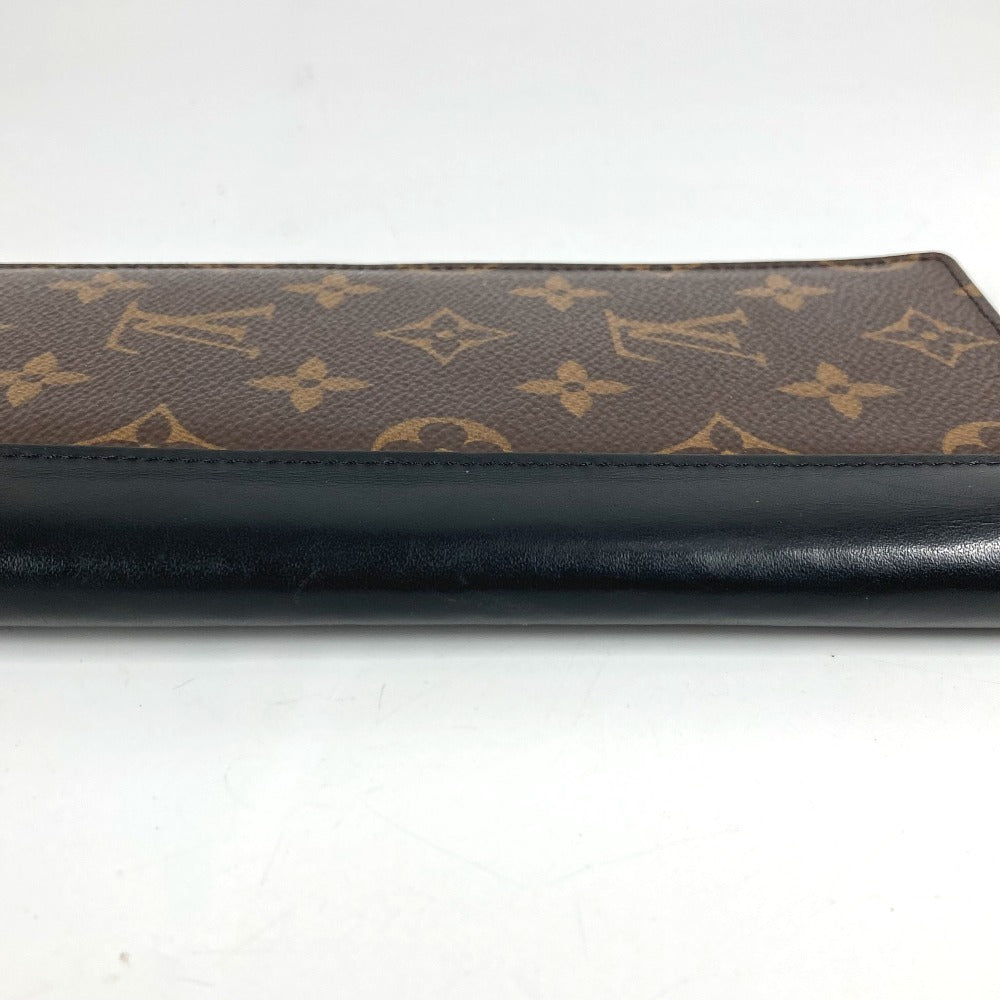 LOUIS VUITTON M93800 Monogram Macassar Portefeuille Tanon Long Wallet Bifold Long Wallet Monogram Macassar Canvas Unisex Black
