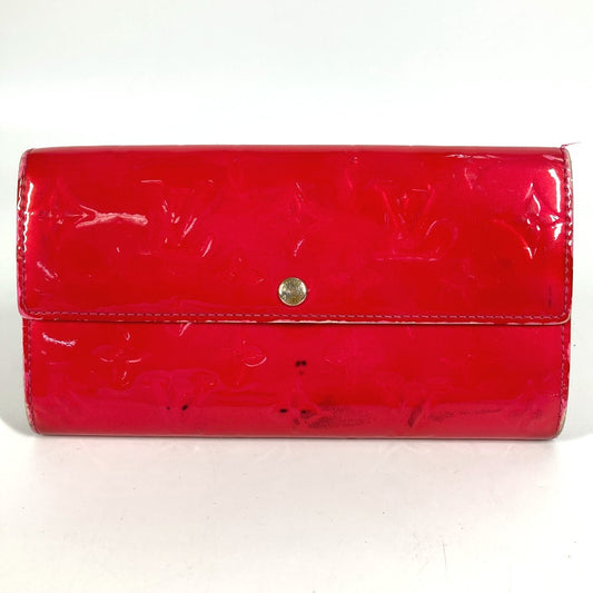 LOUIS VUITTON M93633 Monogram Vernis Portefeuille Sara Cartera larga Cartera larga plegable Monogram Vernis Canvas Unisex Rose Pop Pink