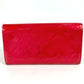 LOUIS VUITTON M93633 Monogram Vernis Portefeuille Sara Long Wallet Bifold Long Wallet Monogram Vernis Canvas Unisex Rose Pop Pink