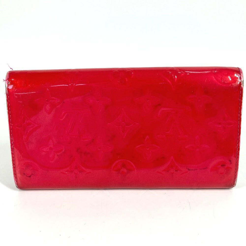 LOUIS VUITTON M93633 Monogram Vernis Portefeuille Sara Long Wallet Bifold Long Wallet Monogram Vernis Canvas Unisex Rose Pop Pink