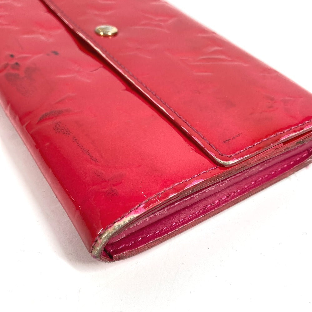 LOUIS VUITTON M93633 Monogram Vernis Portefeuille Sara Long Wallet Bifold Long Wallet Monogram Vernis Canvas Unisex Rose Pop Pink