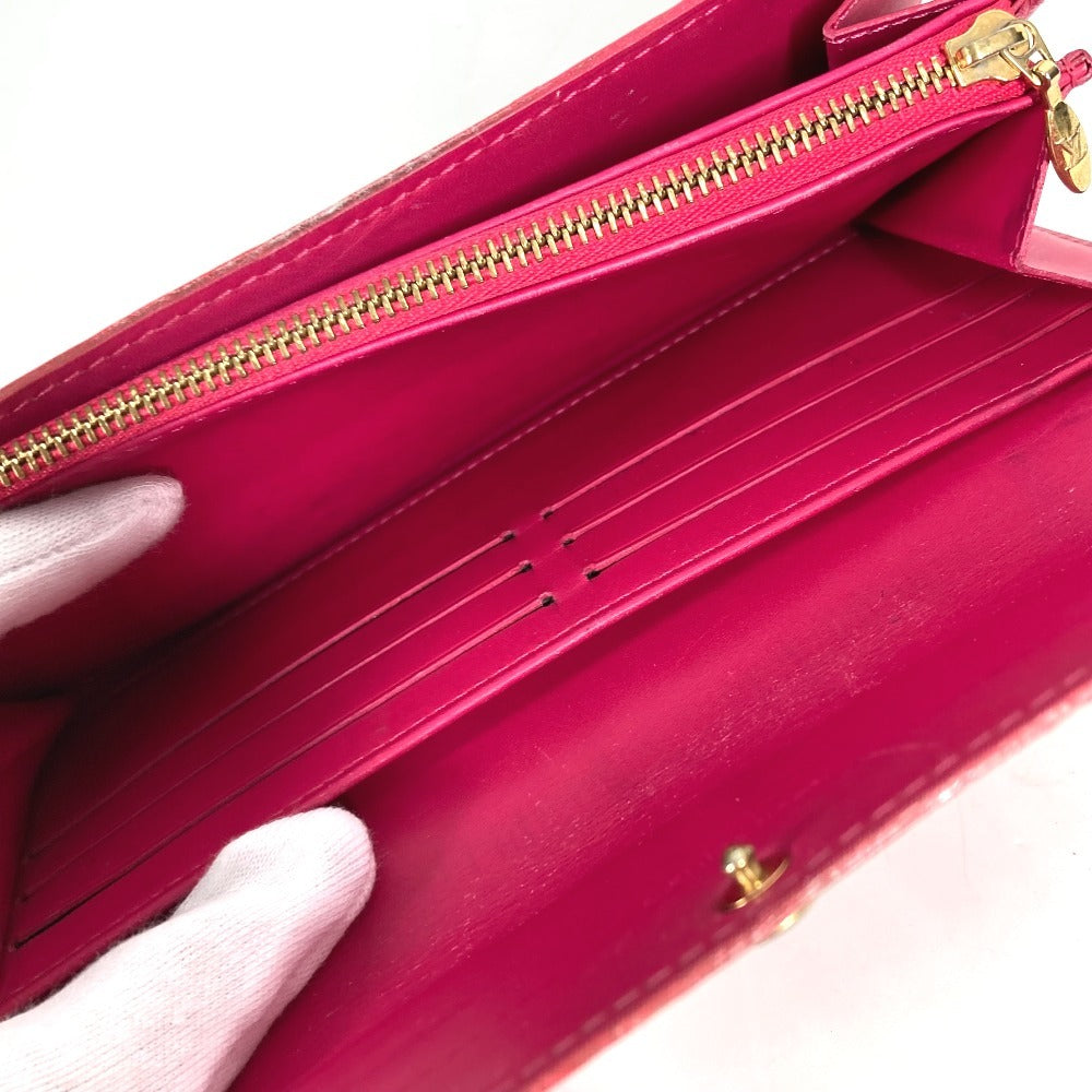 LOUIS VUITTON M93633 Monogram Vernis Portefeuille Sara Long Wallet Bifold Long Wallet Monogram Vernis Canvas Unisex Rose Pop Pink