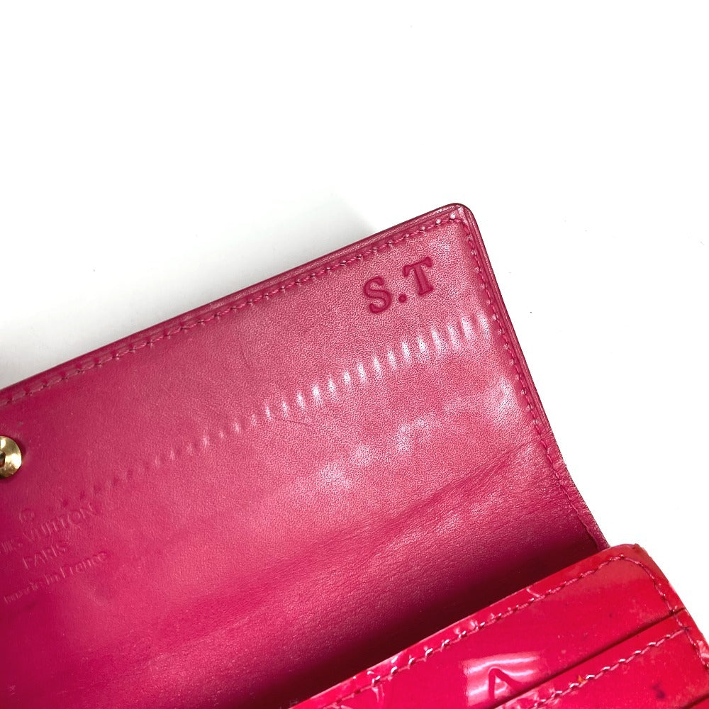 LOUIS VUITTON M93633 Monogram Vernis Portefeuille Sara Long Wallet Bifold Long Wallet Monogram Vernis Canvas Unisex Rose Pop Pink