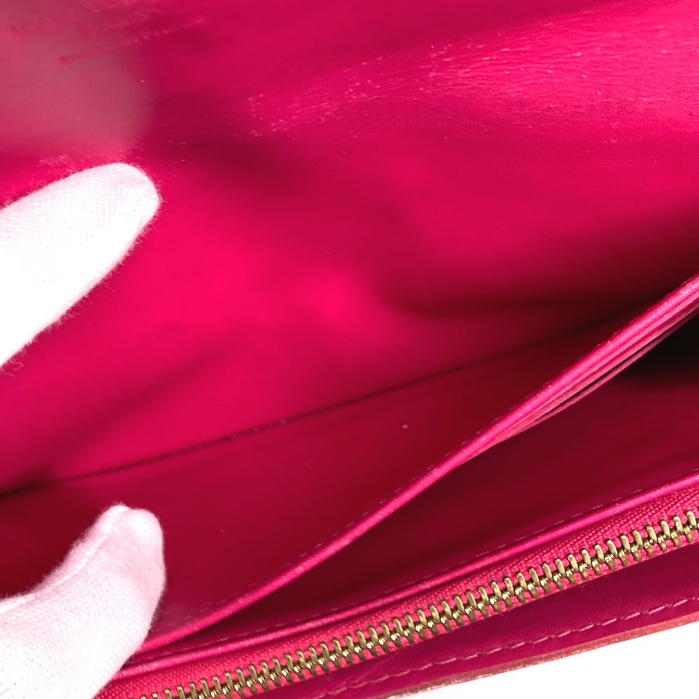 LOUIS VUITTON M93633 Monogram Vernis Portefeuille Sara Long Wallet Bifold Long Wallet Monogram Vernis Canvas Unisex Rose Pop Pink