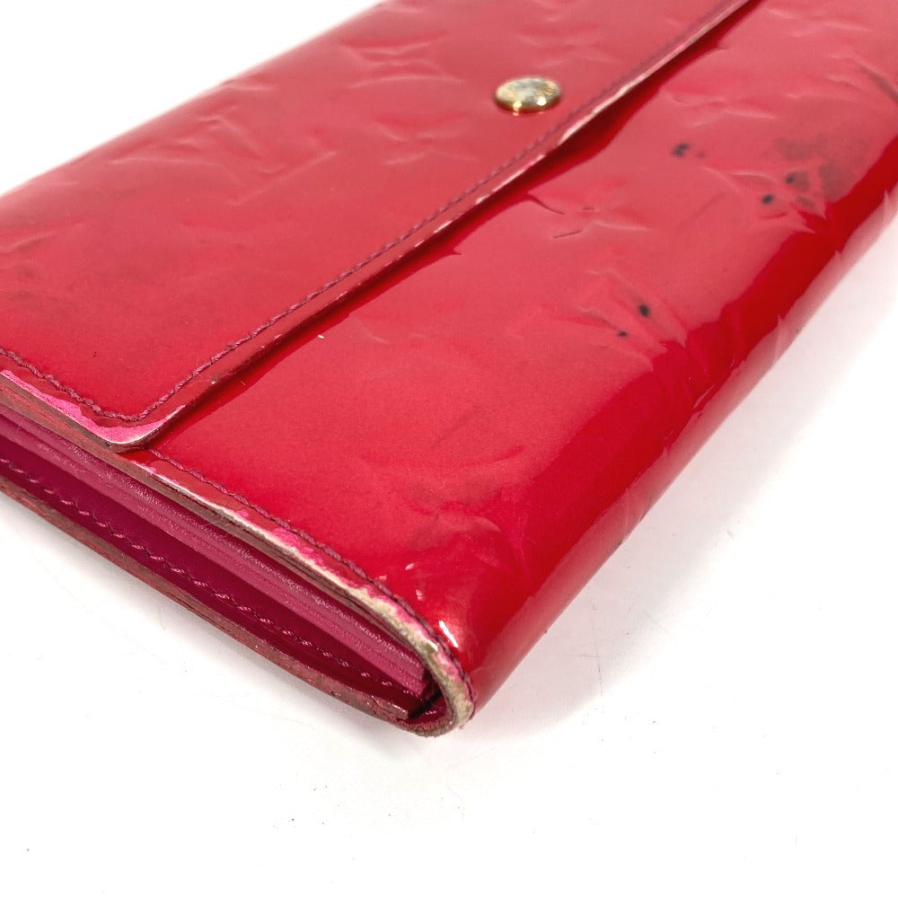 LOUIS VUITTON M93633 Monogram Vernis Portefeuille Sara Long Wallet Bifold Long Wallet Monogram Vernis Canvas Unisex Rose Pop Pink