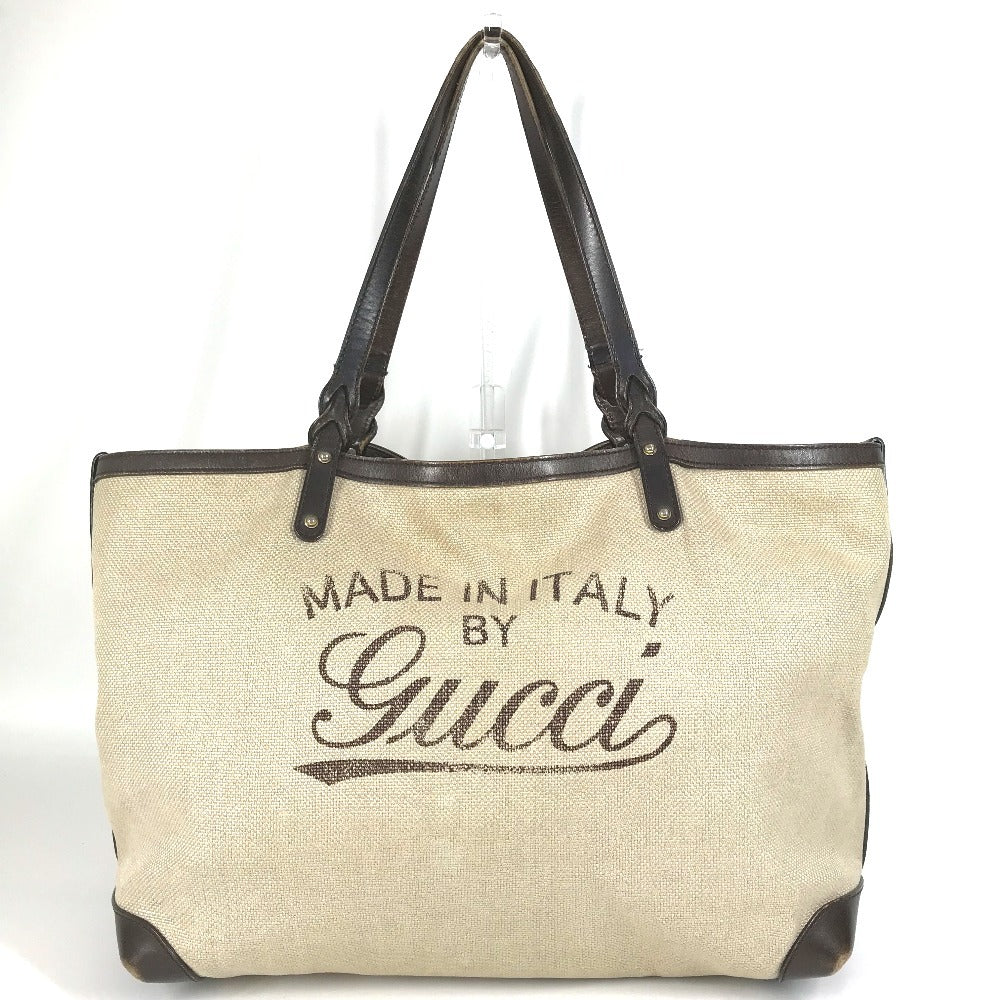 GUCCI 247207 With Pouch Logo Bag Tote Bag Shoulder Boston Bag Shoulder Bag Leather/Canvas Unisex Beige