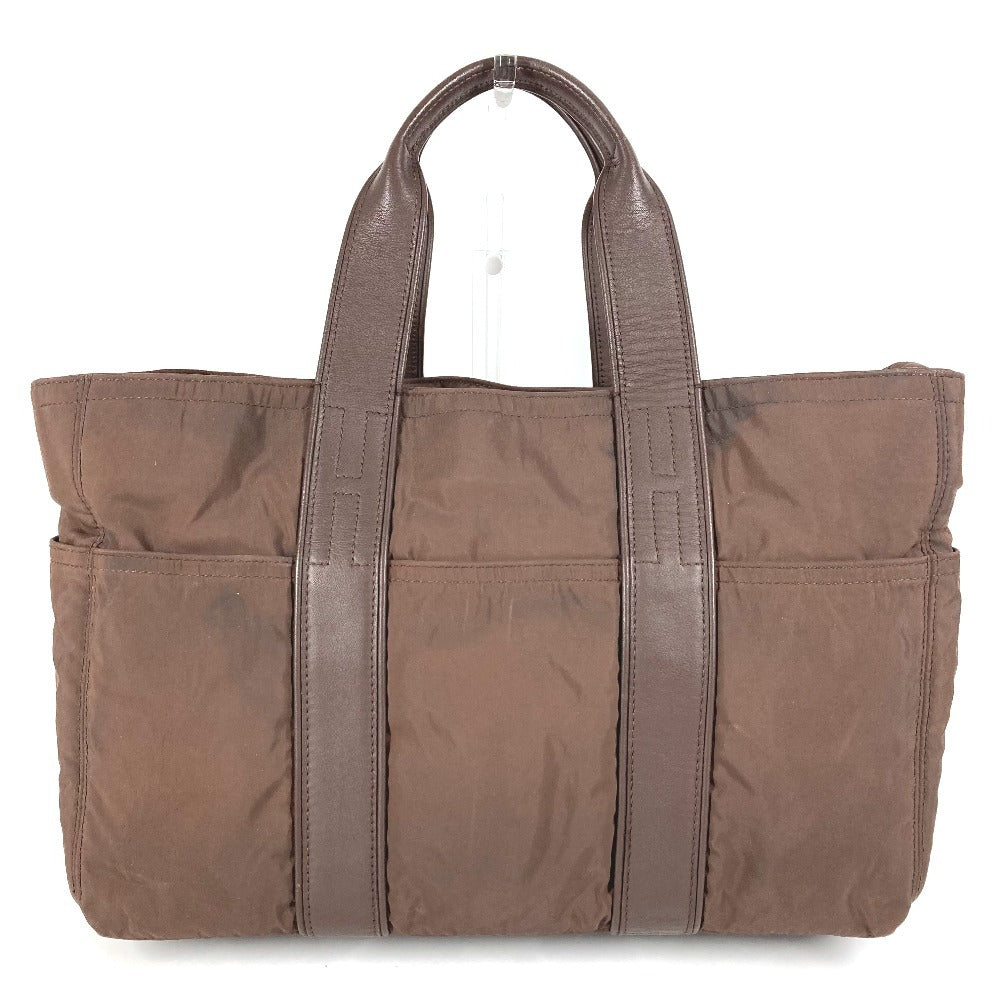 HERMES Acapulco Tote MM Tote MM Tote Bag Bolso Bolso Cuero/Nylon Unisex Marrón