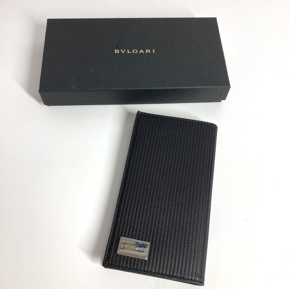 BVLGARI Logo Millerige Long Wallet Bifold Long Wallet PVC/Leather Unisex Black