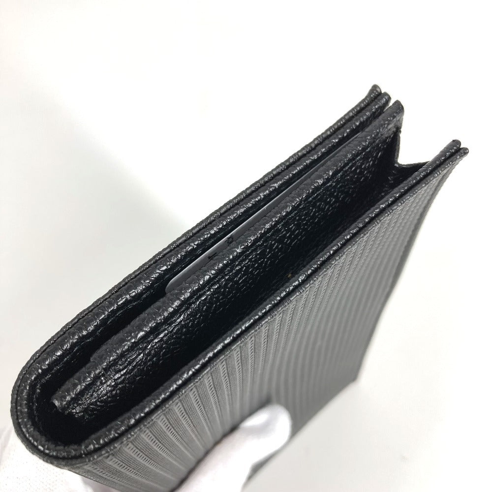 BVLGARI Logo Millerige Long Wallet Bifold Long Wallet PVC/Leather Unisex Black