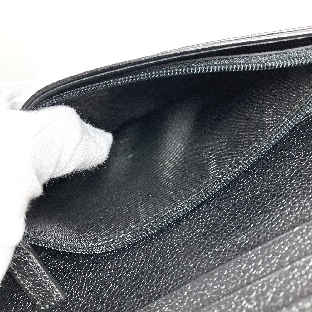 BVLGARI Logo Millerige Long Wallet Bifold Long Wallet PVC/Leather Unisex Black