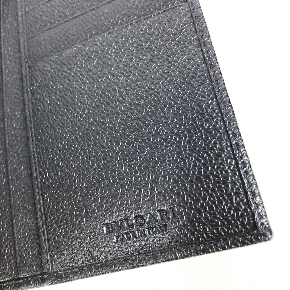 BVLGARI Logo Millerige Long Wallet Bifold Long Wallet PVC/Leather Unisex Black