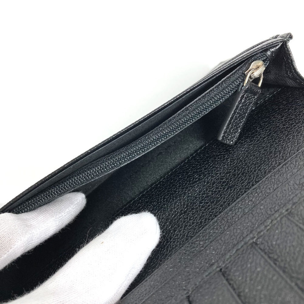 BVLGARI Logo Millerige Long Wallet Bifold Long Wallet PVC/Leather Unisex Black