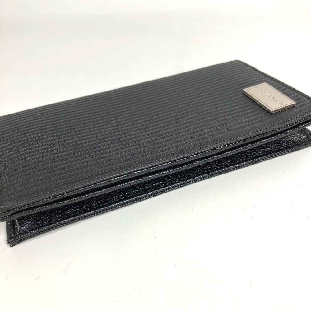 BVLGARI Logo Millerige Long Wallet Bifold Long Wallet PVC/Leather Unisex Black
