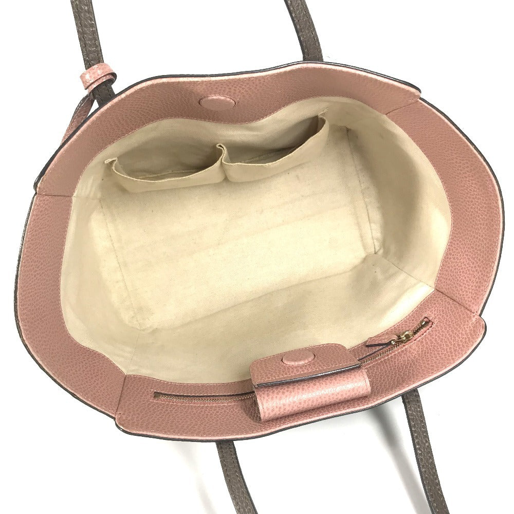 GUCCI 354408 Bicolor Logo Swing Bag Tote Bag Shoulder Bag Leather Unisex Gray