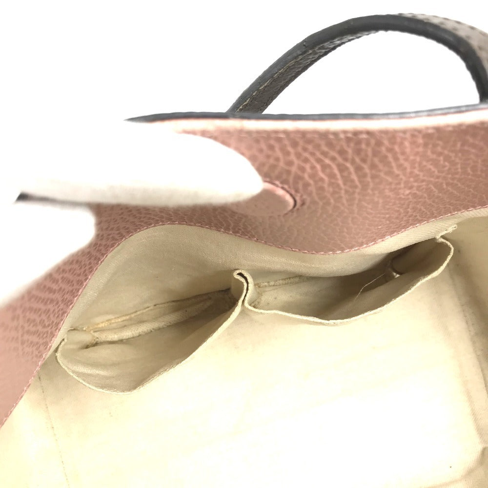 GUCCI 354408 Bicolor Logo Swing Bag Tote Bag Shoulder Bag Leather Unisex Gray