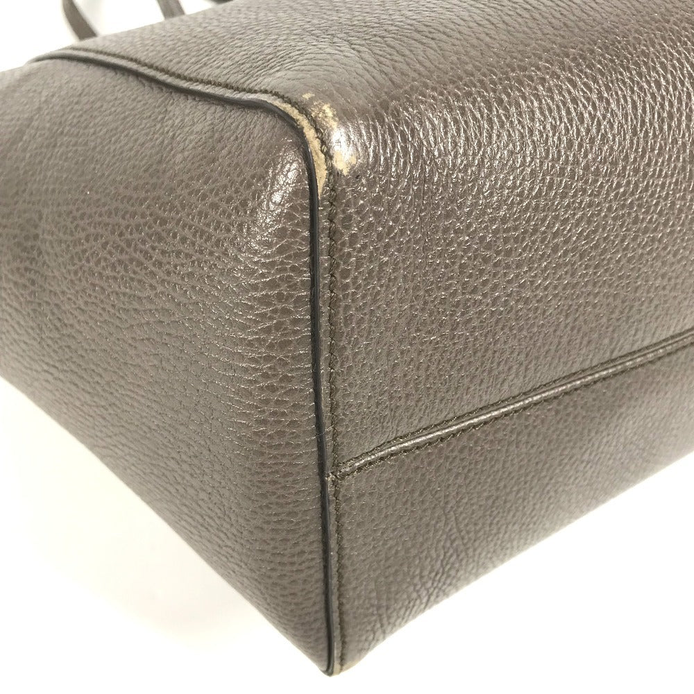 GUCCI 354408 Bicolor Logo Swing Bag Tote Bag Shoulder Bag Leather Unisex Gray