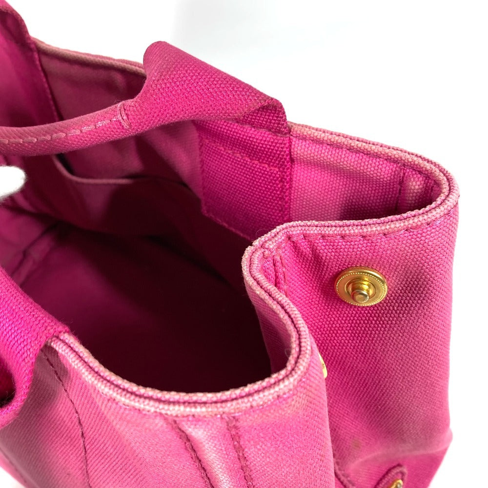 Prada Logo Canapa Bag Tote Bag Handbag Canvas Ladies Pink