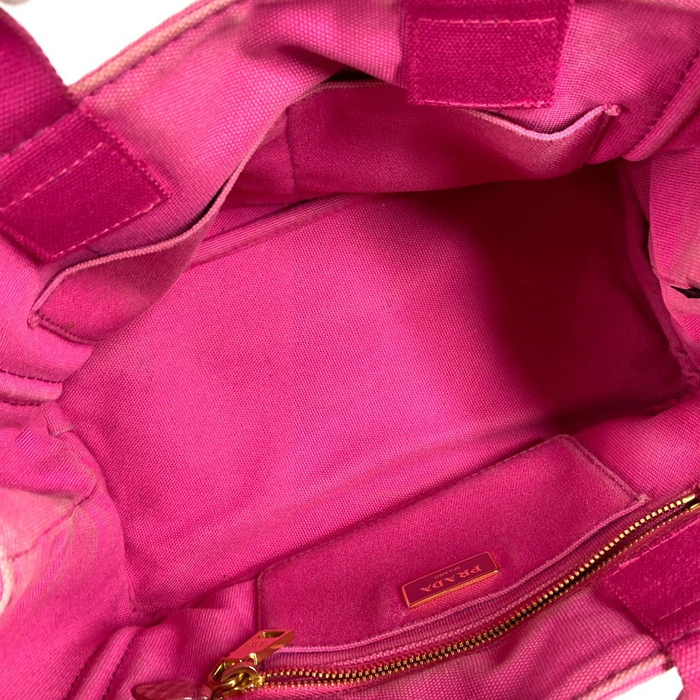 Prada Logo Canapa Bag Tote Bag Handbag Canvas Ladies Pink