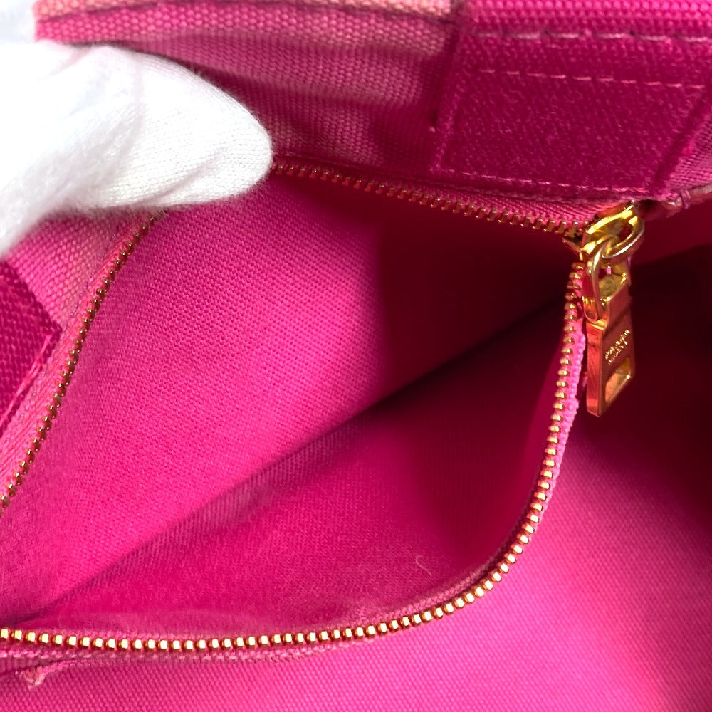 Prada Logo Canapa Bag Tote Bag Handbag Canvas Ladies Pink
