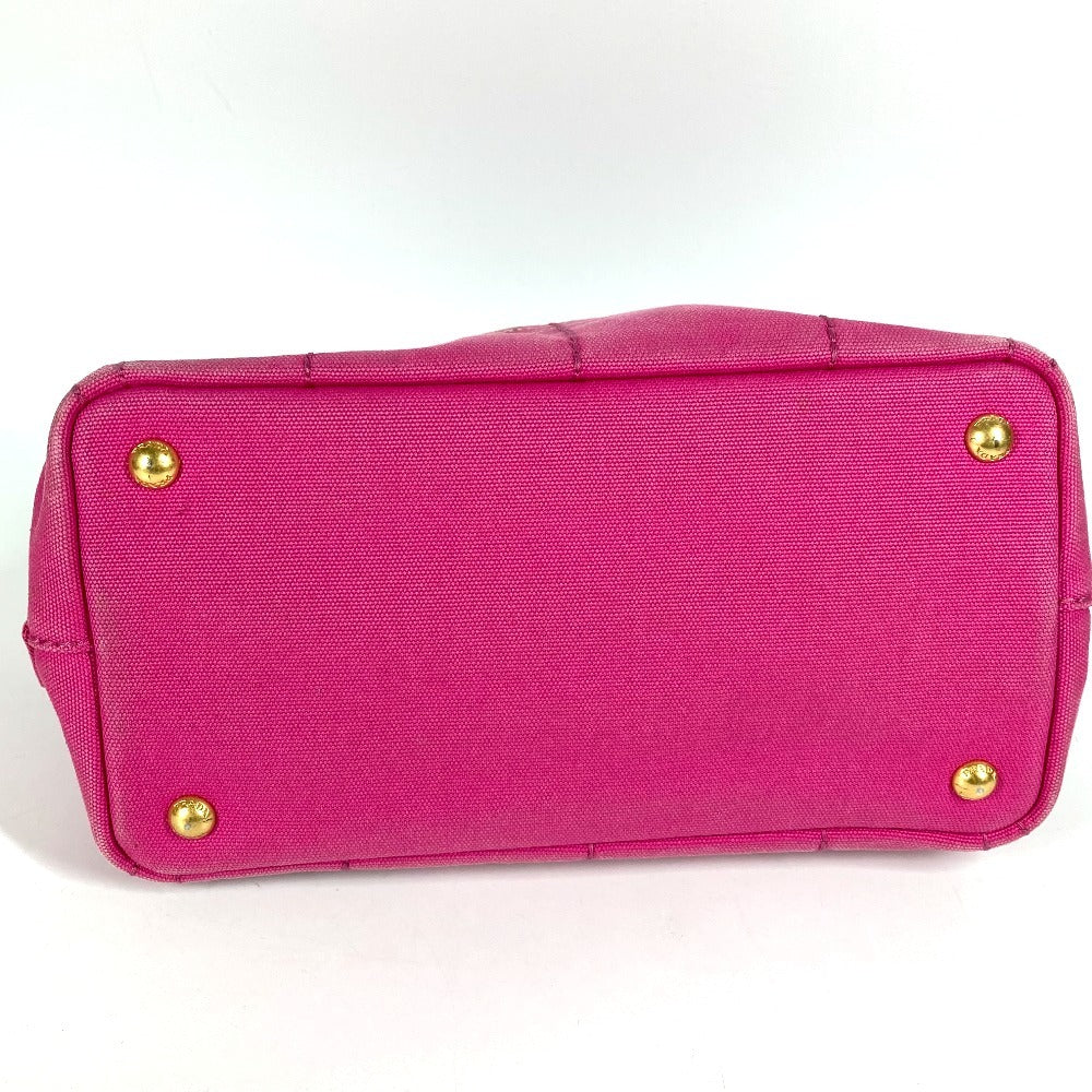 Prada Logo Canapa Bag Tote Bag Handbag Canvas Ladies Pink