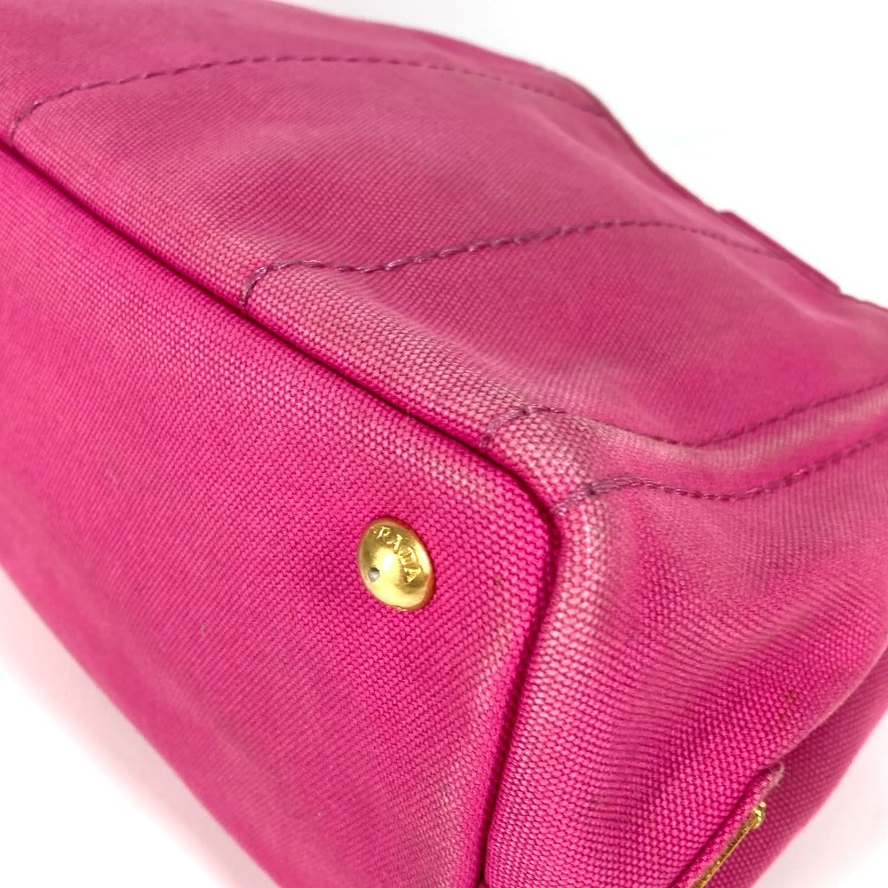 Prada Logo Canapa Bag Tote Bag Handbag Canvas Ladies Pink