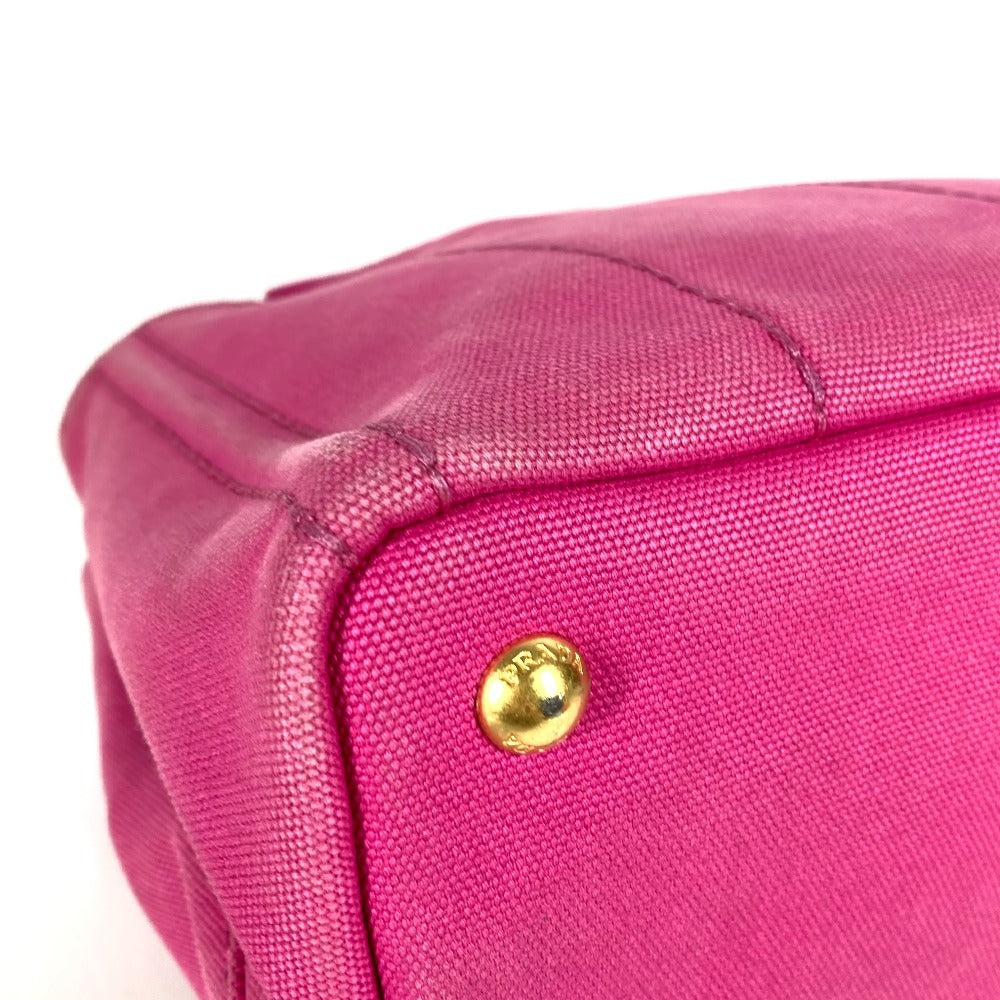 Prada Logo Canapa Bag Tote Bag Handbag Canvas Ladies Pink