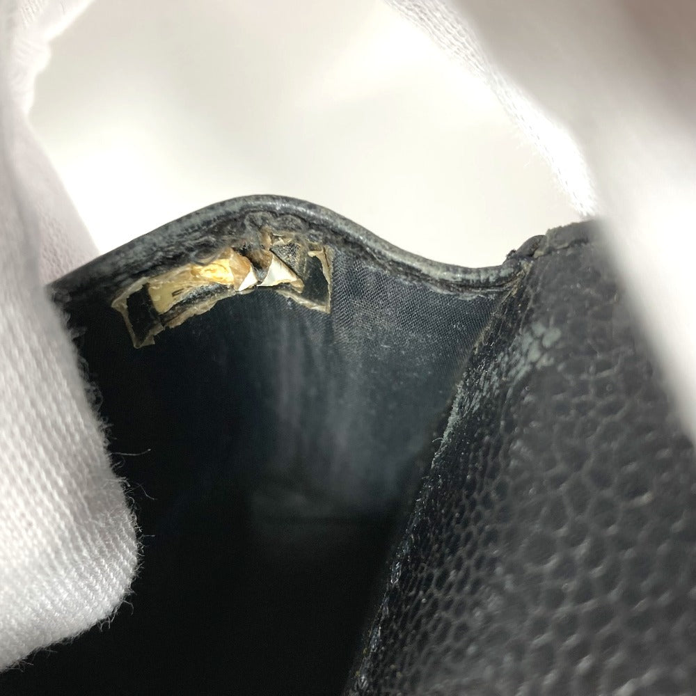 Chanel A13511 CC Coco Mark Logo Rokok Kes Kantung Aksesori Kes Rokok Kes Caviar Kulit Uniseks Hitam