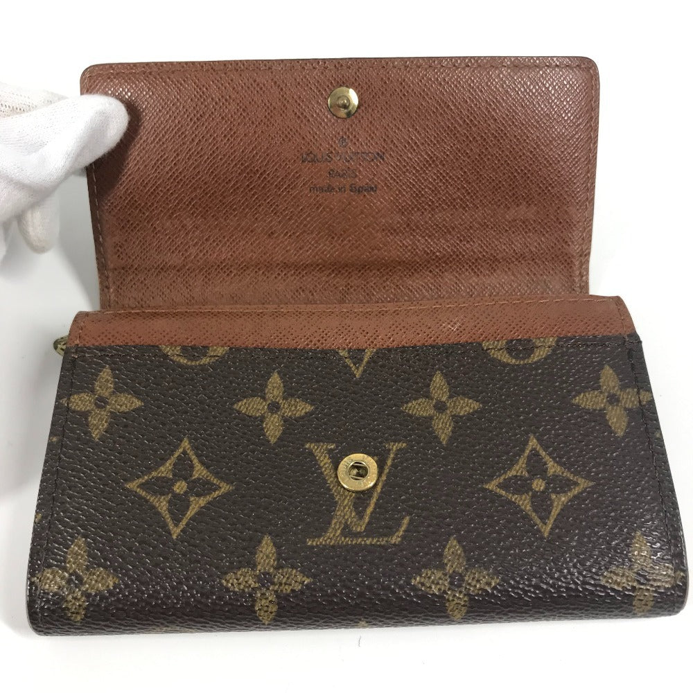 LOUIS VUITTON M61730 モノグラム ポルトモネビエトレゾール コンパクトウォレット フラップ 2つ折り財布 モノグラムキャンバス ユニセックス ブラウン