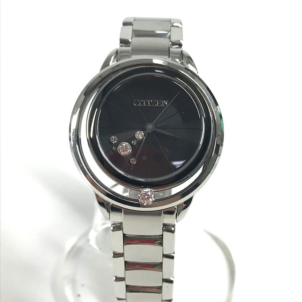CITIZEN B036-S112451 ダイヤモンド ダイヤ エル エコドライブ レディースウォッチ ウォッチ 黒文字盤 腕時計 SS レディース シルバー