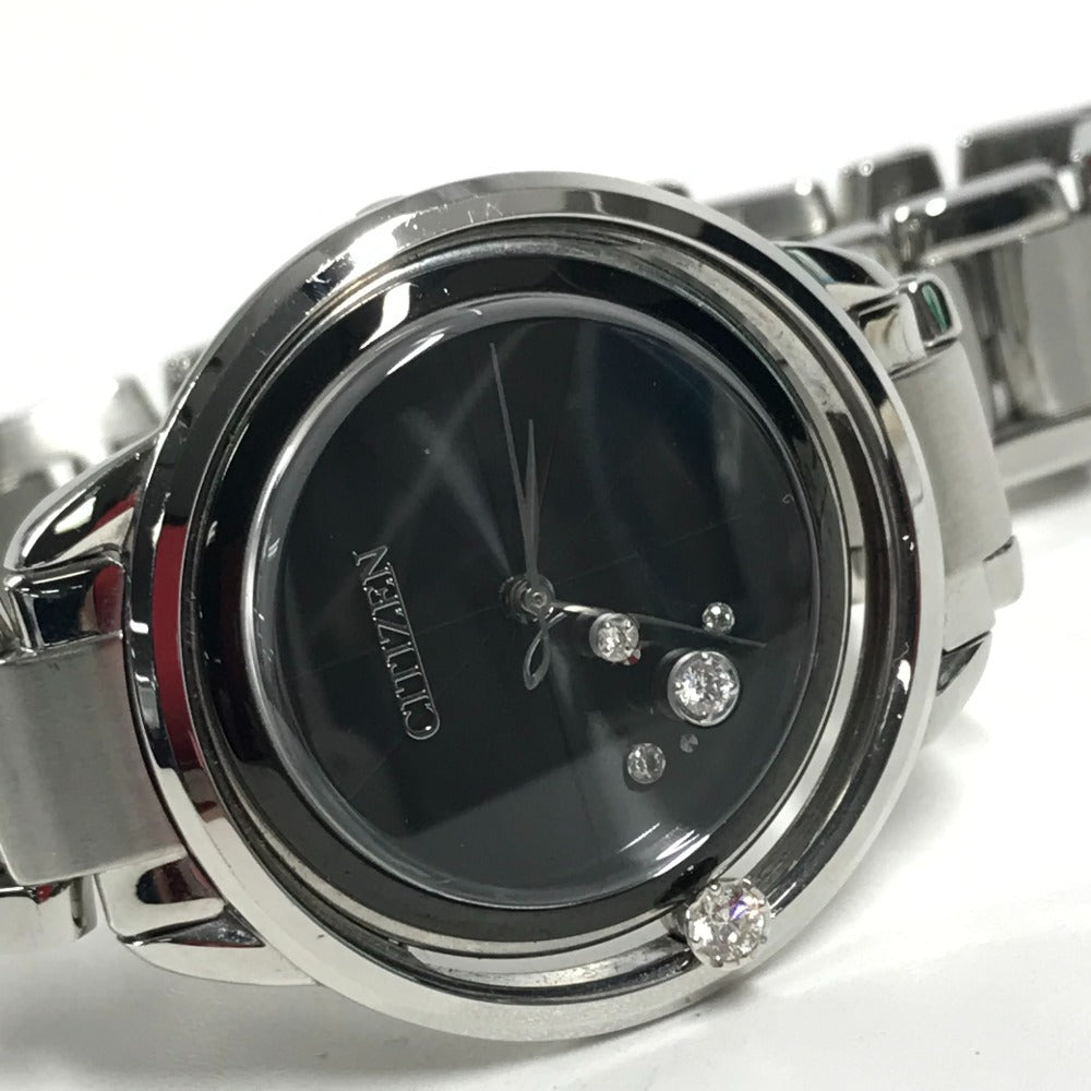 CITIZEN B036-S112451 ダイヤモンド ダイヤ エル エコドライブ レディースウォッチ ウォッチ 黒文字盤 腕時計 SS レディース シルバー