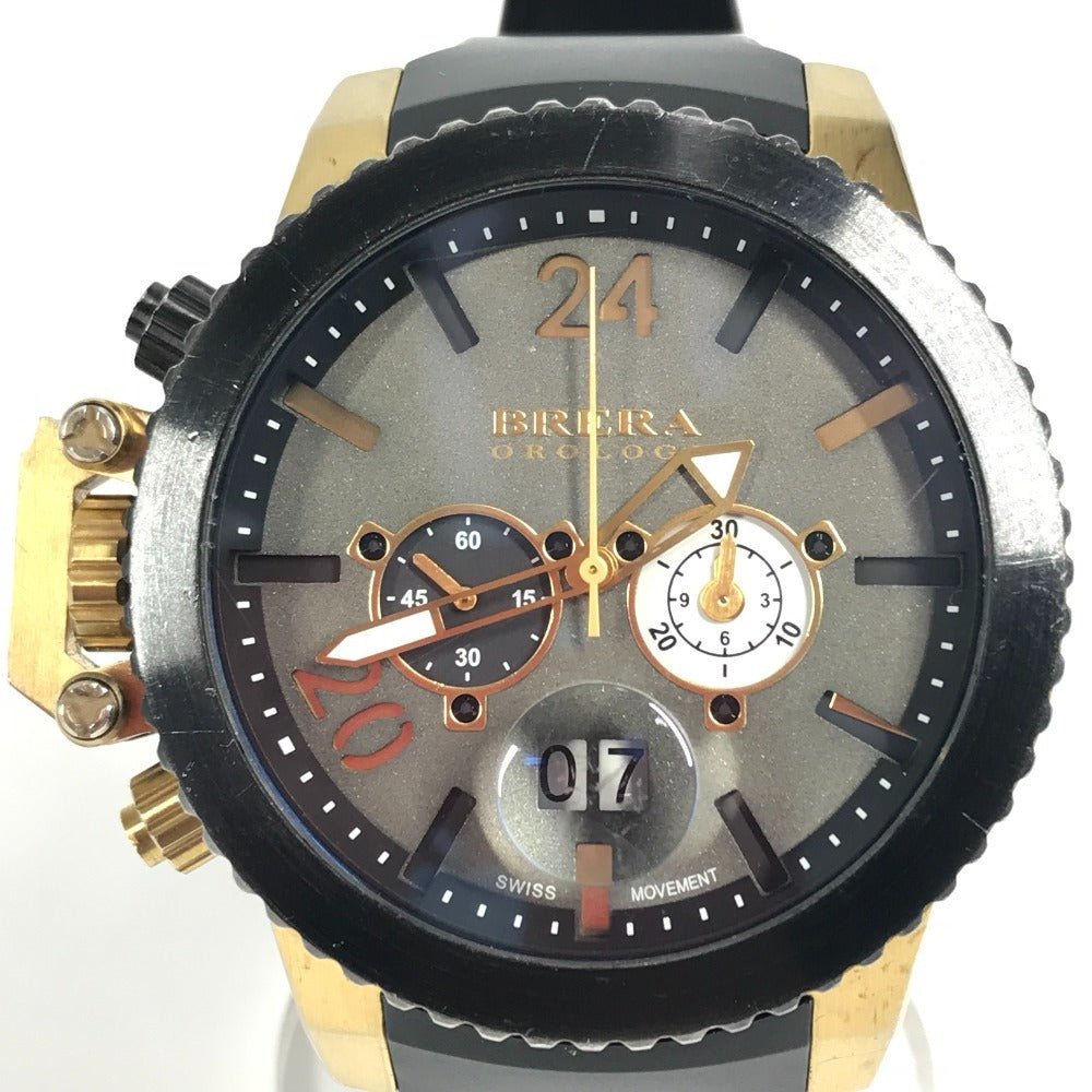 BRERA OROLOGI BRML2C48 ロゴ ウォッチ メンズ時計 腕時計 ラバー メンズ ブラック