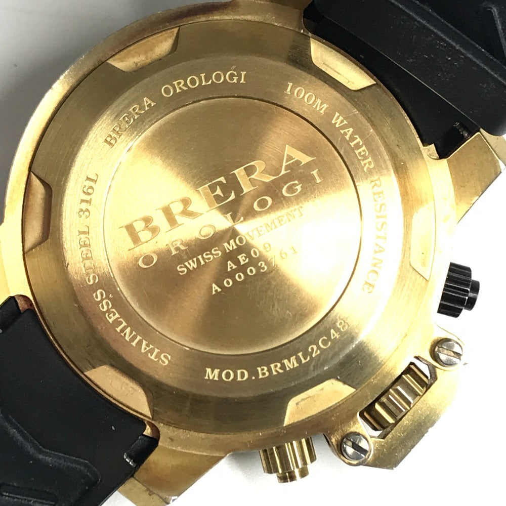 BRERA OROLOGI BRML2C48 ロゴ ウォッチ メンズ時計 腕時計 ラバー メンズ ブラック