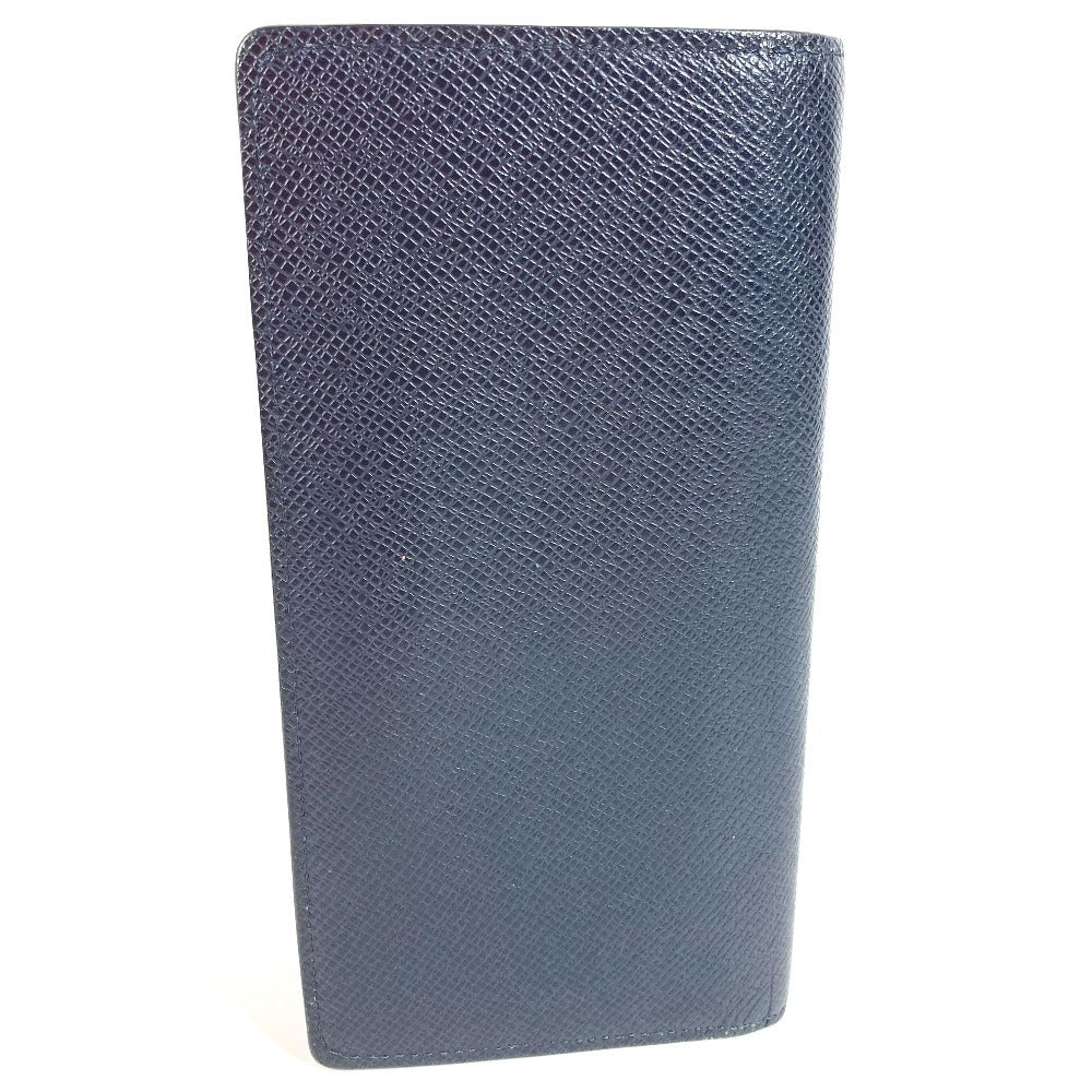 LOUIS VUITTON M30662 Taiga Portefeuille Brazza Long Wallet, Bifold, Taiga Leather, Unisex, Ocean Blue