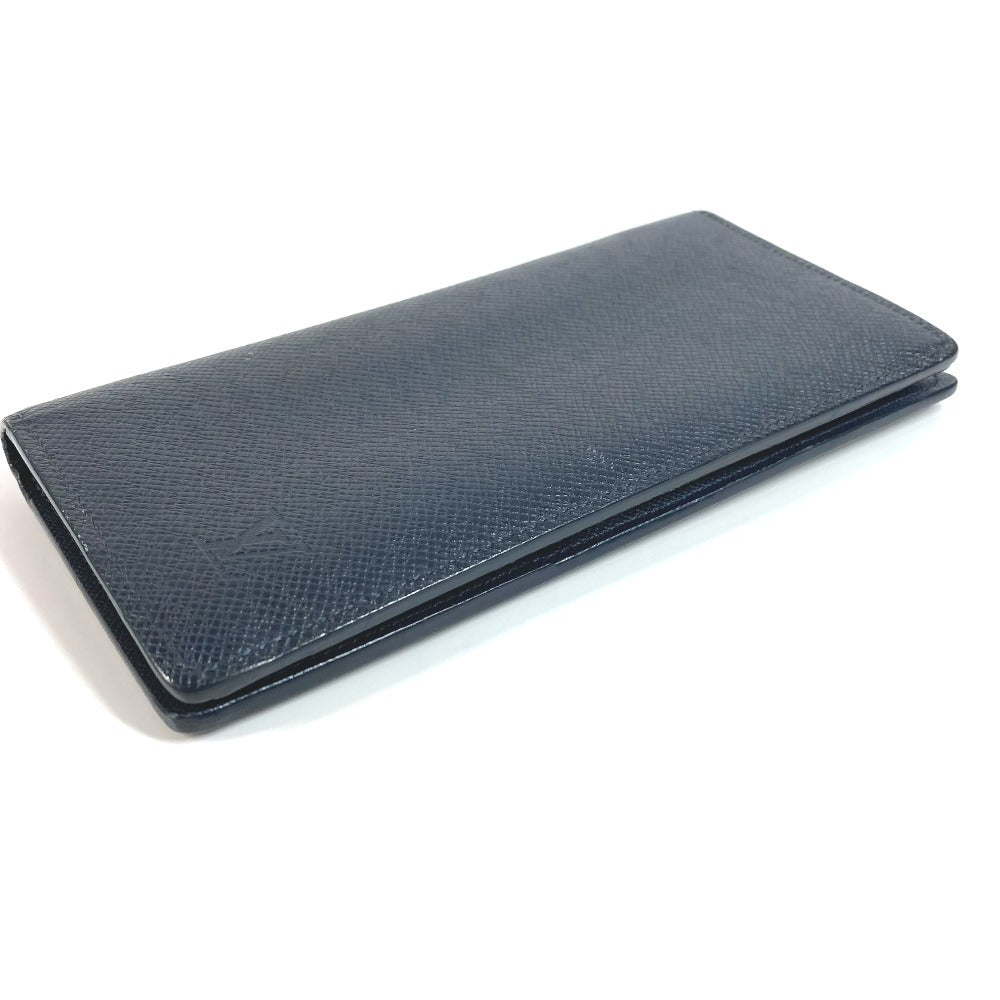 LOUIS VUITTON M30662 Taiga Portefeuille Brazza Long Wallet, Bifold, Taiga Leather, Unisex, Ocean Blue