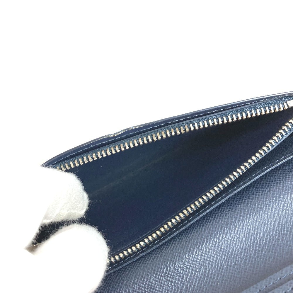 LOUIS VUITTON M30662 Taiga Portefeuille Brazza Long Wallet, Bifold, Taiga Leather, Unisex, Ocean Blue