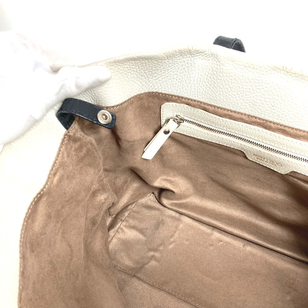 JIMMY CHOO スタースタッズ ロゴ カバン トートバッグ 肩掛け ショルダーバッグ レザー ユニセックス ホワイト