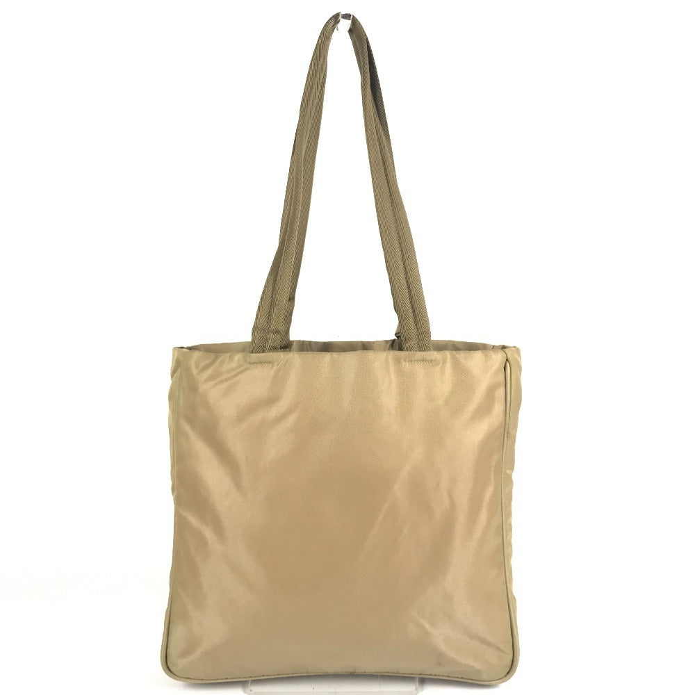 PRADA B9223 Triangle Logo Plaque Tote Bag, Vertical Tote Bag, Shoulder Bag, Nylon, Unisex, Beige
