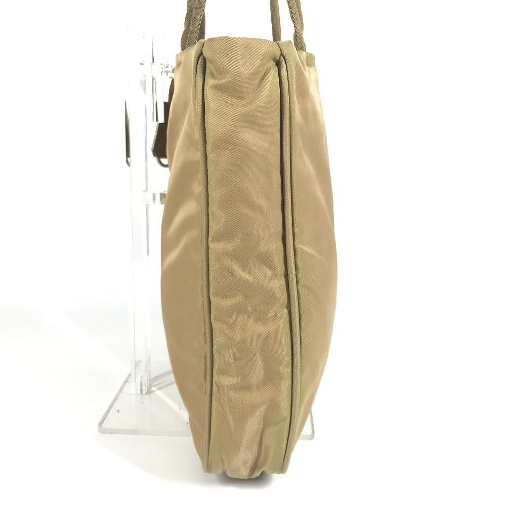 PRADA B9223 Triangle Logo Plaque Tote Bag, Vertical Tote Bag, Shoulder Bag, Nylon, Unisex, Beige