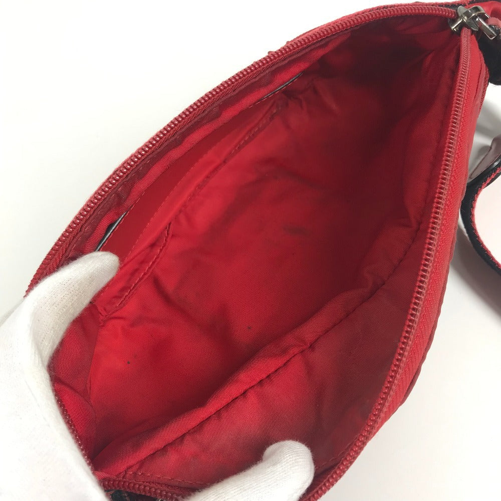 Christian Louboutin mesh spike stud belt bag, crossbody bag, shoulder bag, nylon, unisex, red
