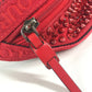 Christian Louboutin mesh spike stud belt bag, crossbody bag, shoulder bag, nylon, unisex, red