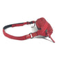 Christian Louboutin mesh spike stud belt bag, crossbody bag, shoulder bag, nylon, unisex, red