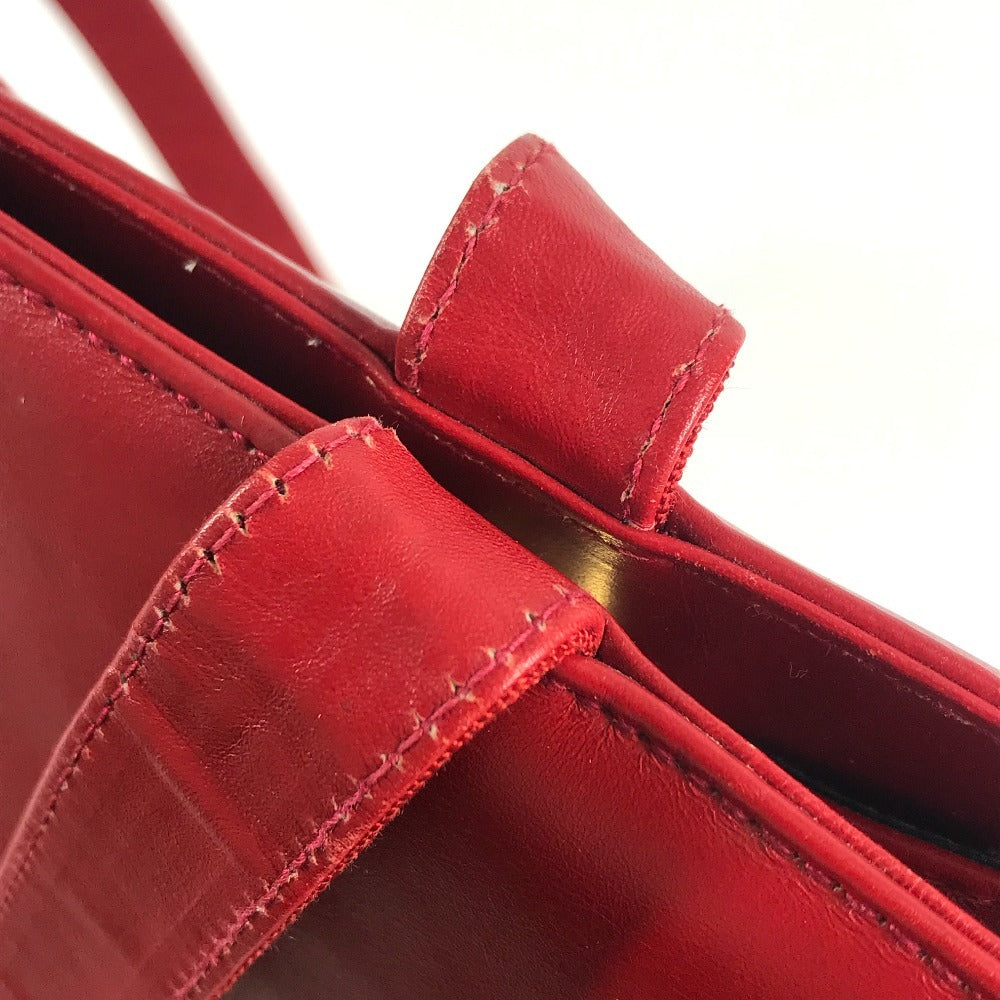 Salvatore Ferragamo ヴァラ ロゴ リボン りぼん トートバッグ 肩掛 カバン ショルダーバッグ レザー ユニセックス レッド