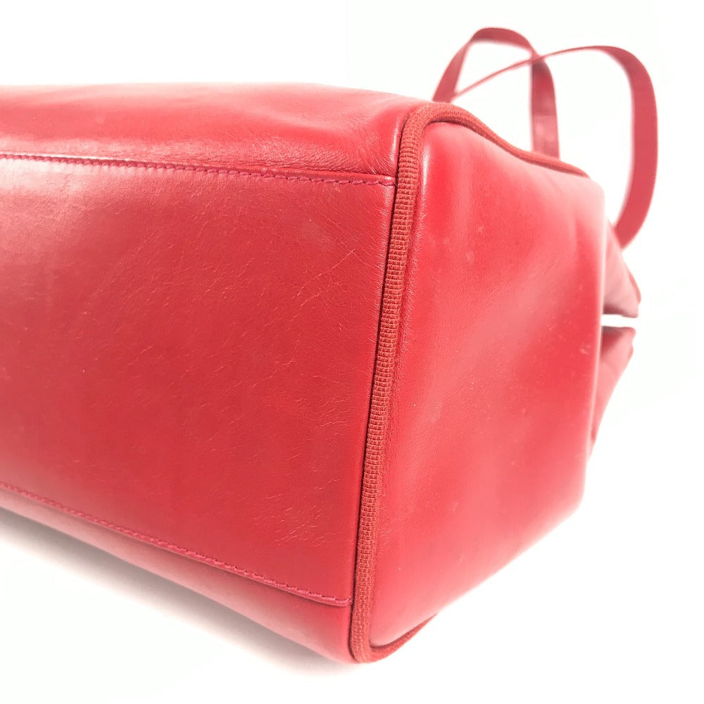 Salvatore Ferragamo ヴァラ ロゴ リボン りぼん トートバッグ 肩掛 カバン ショルダーバッグ レザー ユニセックス レッド
