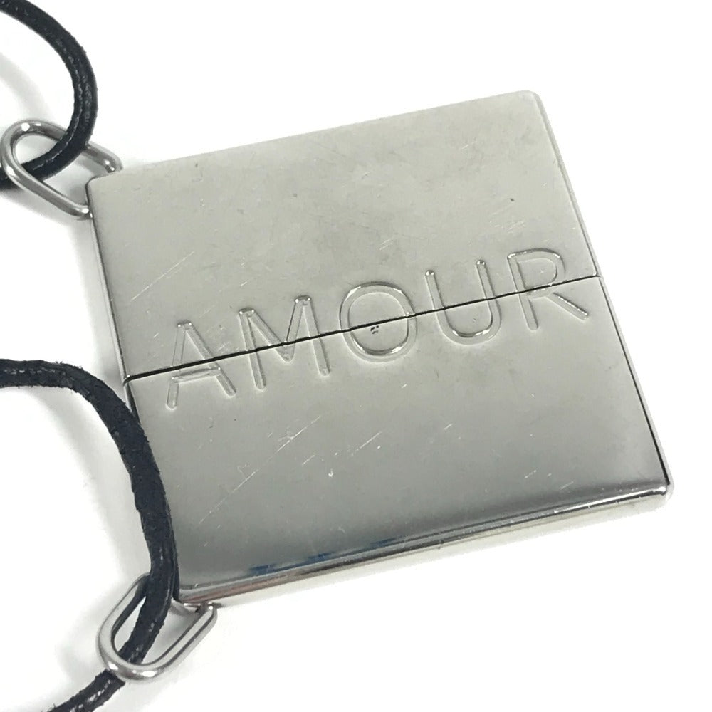 HERMES セット ネックレス アクセサリー AMOUR アムール ペア チョーカー お揃い 2つセット 革紐 ネックレス メタル ユニセックス シルバー