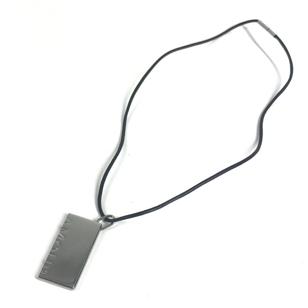 HERMES セット ネックレス アクセサリー AMOUR アムール ペア チョーカー お揃い 2つセット 革紐 ネックレス メタル ユニセックス シルバー