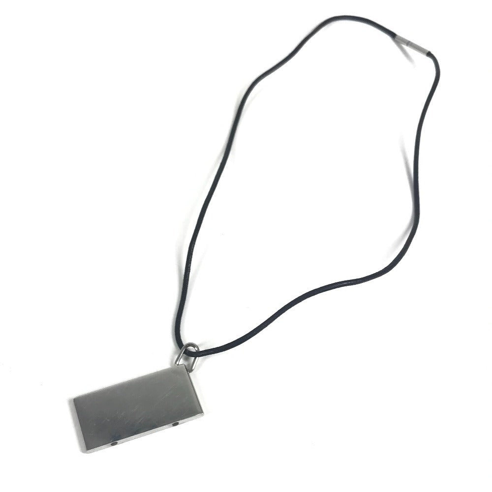 HERMES セット ネックレス アクセサリー AMOUR アムール ペア チョーカー お揃い 2つセット 革紐 ネックレス メタル ユニセックス シルバー