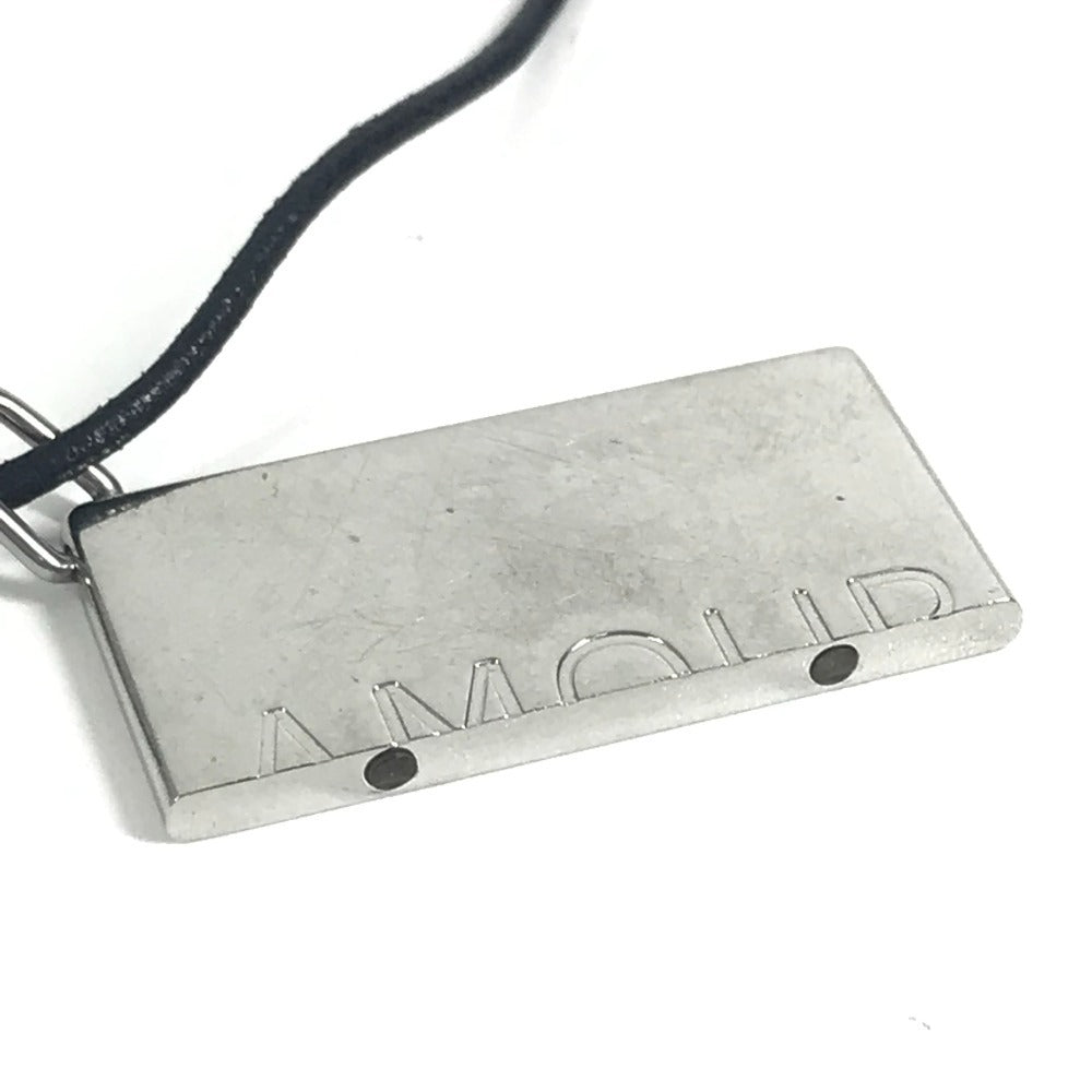 HERMES セット ネックレス アクセサリー AMOUR アムール ペア チョーカー お揃い 2つセット 革紐 ネックレス メタル ユニセックス シルバー