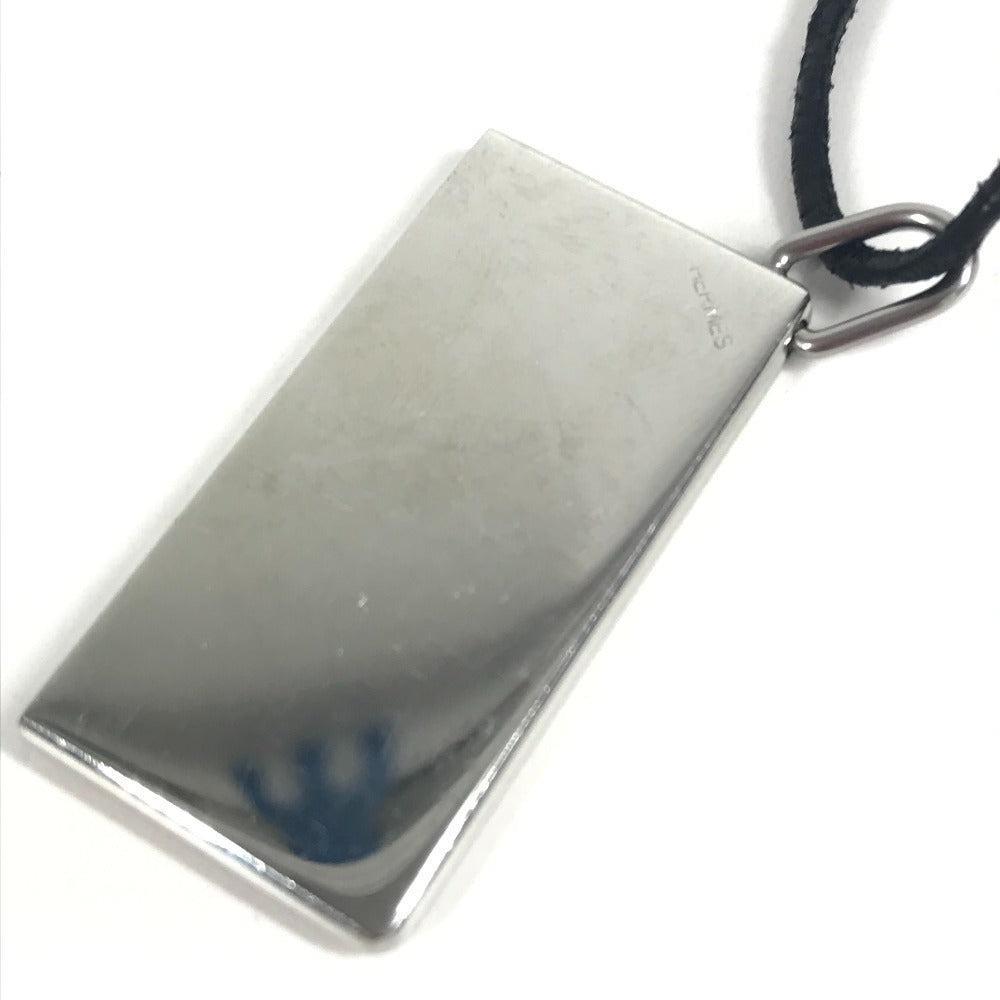 HERMES セット ネックレス アクセサリー AMOUR アムール ペア チョーカー お揃い 2つセット 革紐 ネックレス メタル ユニセックス シルバー