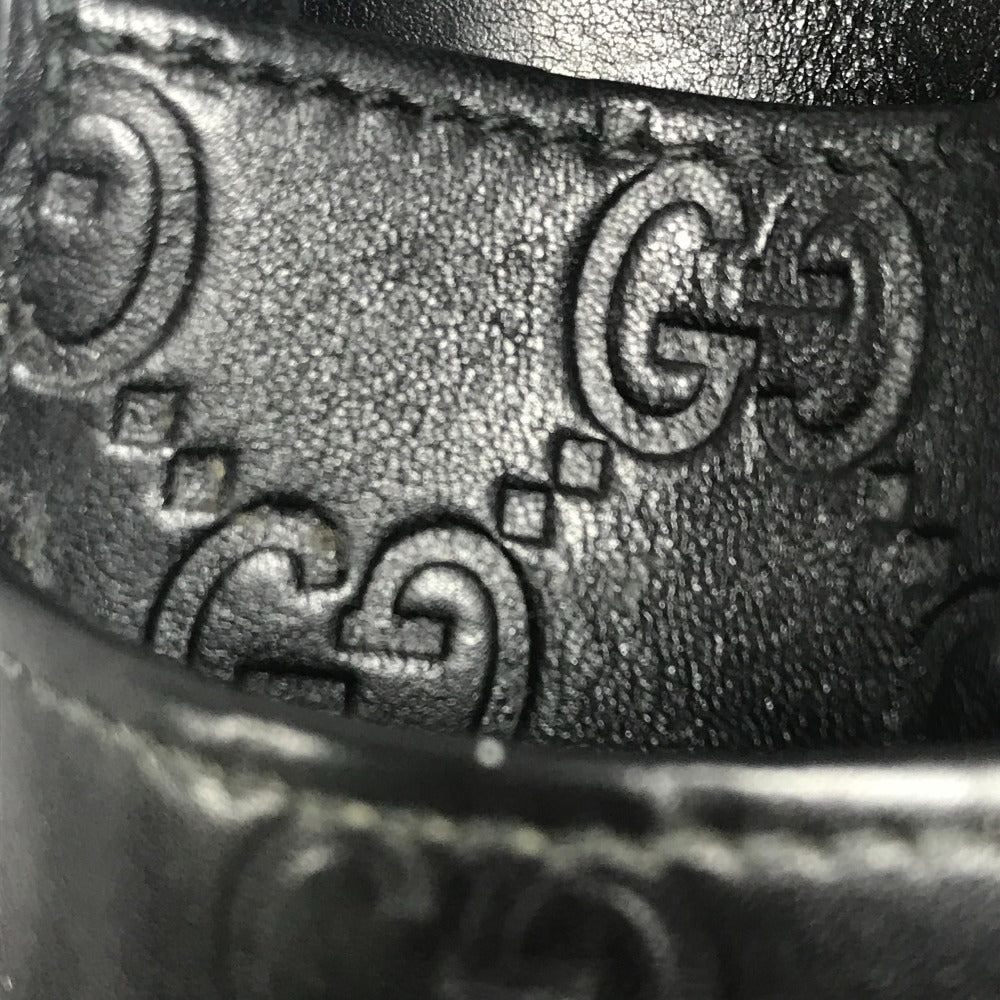 GUCCI 181716 グッチシマ ロゴ GG ポーチ タバコケース フラップ シガレットケース シマレザー ユニセックス ブラック